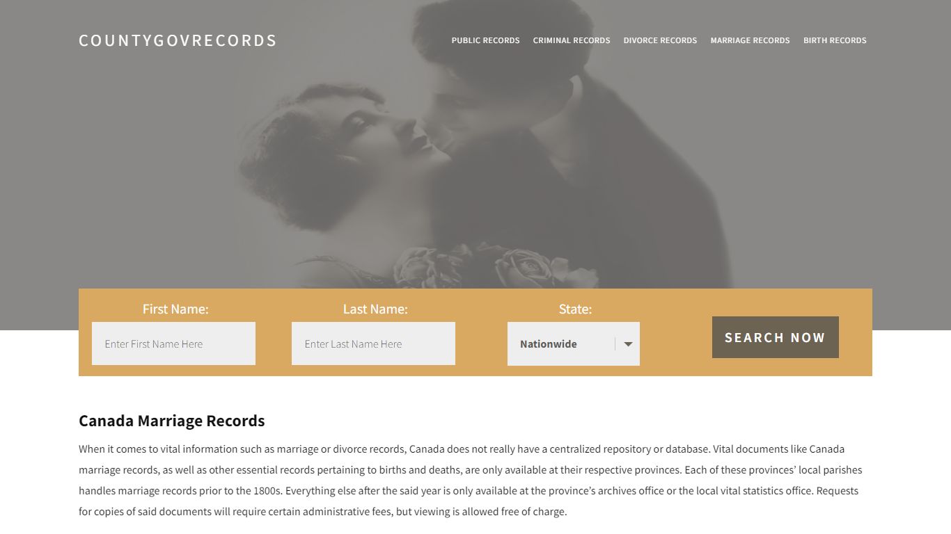 Canada Marriage Records | Enter Name and Search|14 Days Free