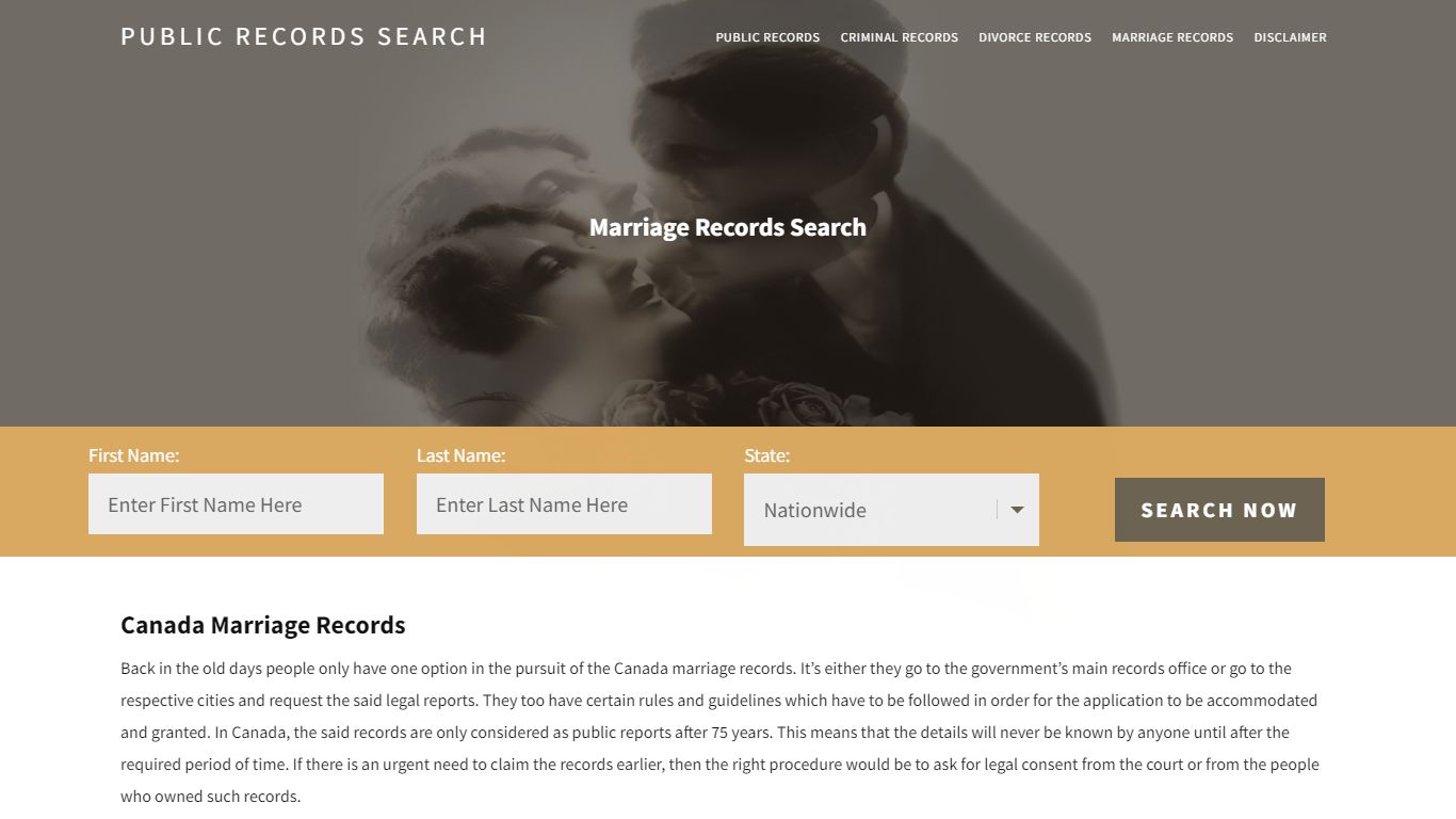 Canada Marriage Records | Enter Name and Search|14 Days Free